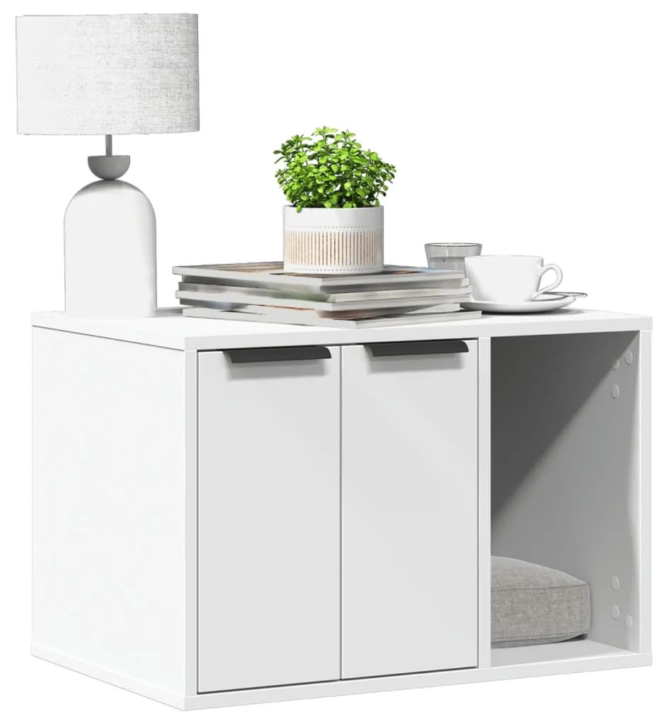 Recinto Lettiera Gatti Bianco 60x40x40 Cm İn Truciolato /