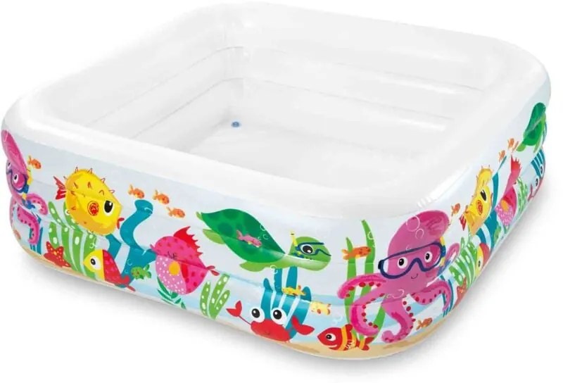 Intex - Piscina gonfiabile quadra aquarium +3 anni - cm.159x159x50h. - peso kg.3,60 (57471)