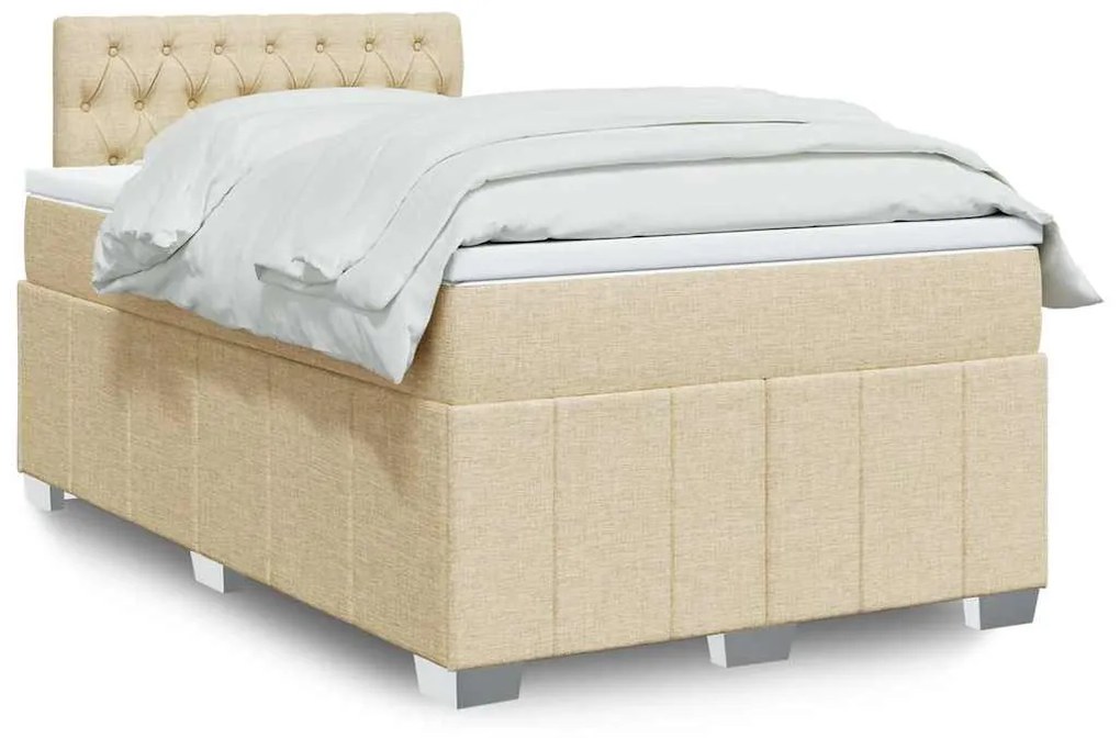 Giroletto A Molle Con Materasso Crema 120x200 Cm İn Tessuto /
