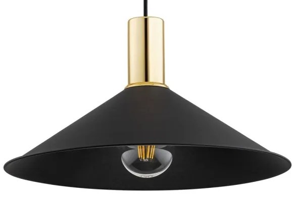 Argon 4912 - Lampadario a sospensione con filo MINORI 1xE27/15W/230V nero/oro