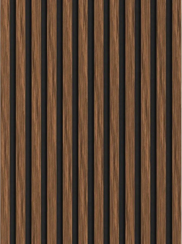 Mexen Lam-F lamele acustiche da parete 275 x 30 cm, feltro 8 mm, impiallacciatura tecnica, Mogano Rubino - S105-275307-3015-013