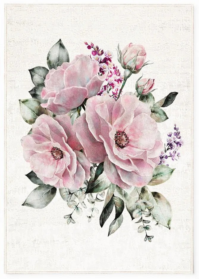 Tappeto lavabile rosa e crema 100x140 cm New Carpets - Oyo home
