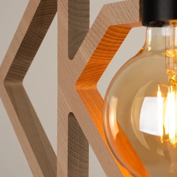 Sollux SL.1757 - Lampadario a sospensione con filo CARO 1xE27/15W/230V faggio