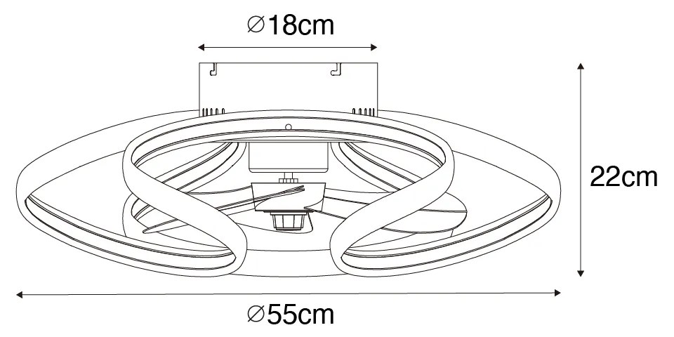 Ventilatore da soffitto bianco incl. LED con telecomando - Mandy