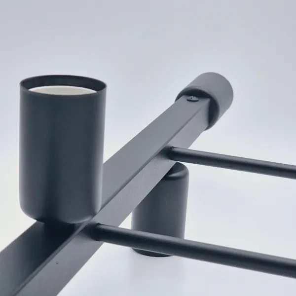 Lampadario a sospensione con supporto rigido ASTRID 6xE27/60W/230V nero