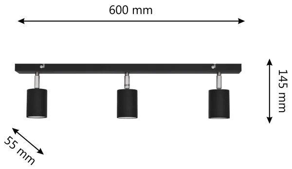LED Luce Spot a LED TUNE 3xGU10/4,8W/230V nero