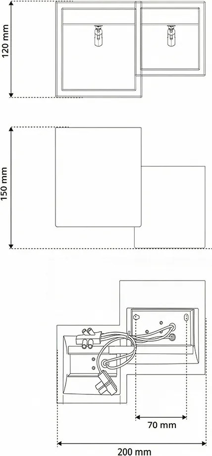 Applique da Parete 2xG9 PARALLEL 2 in Gesso Pitturabile