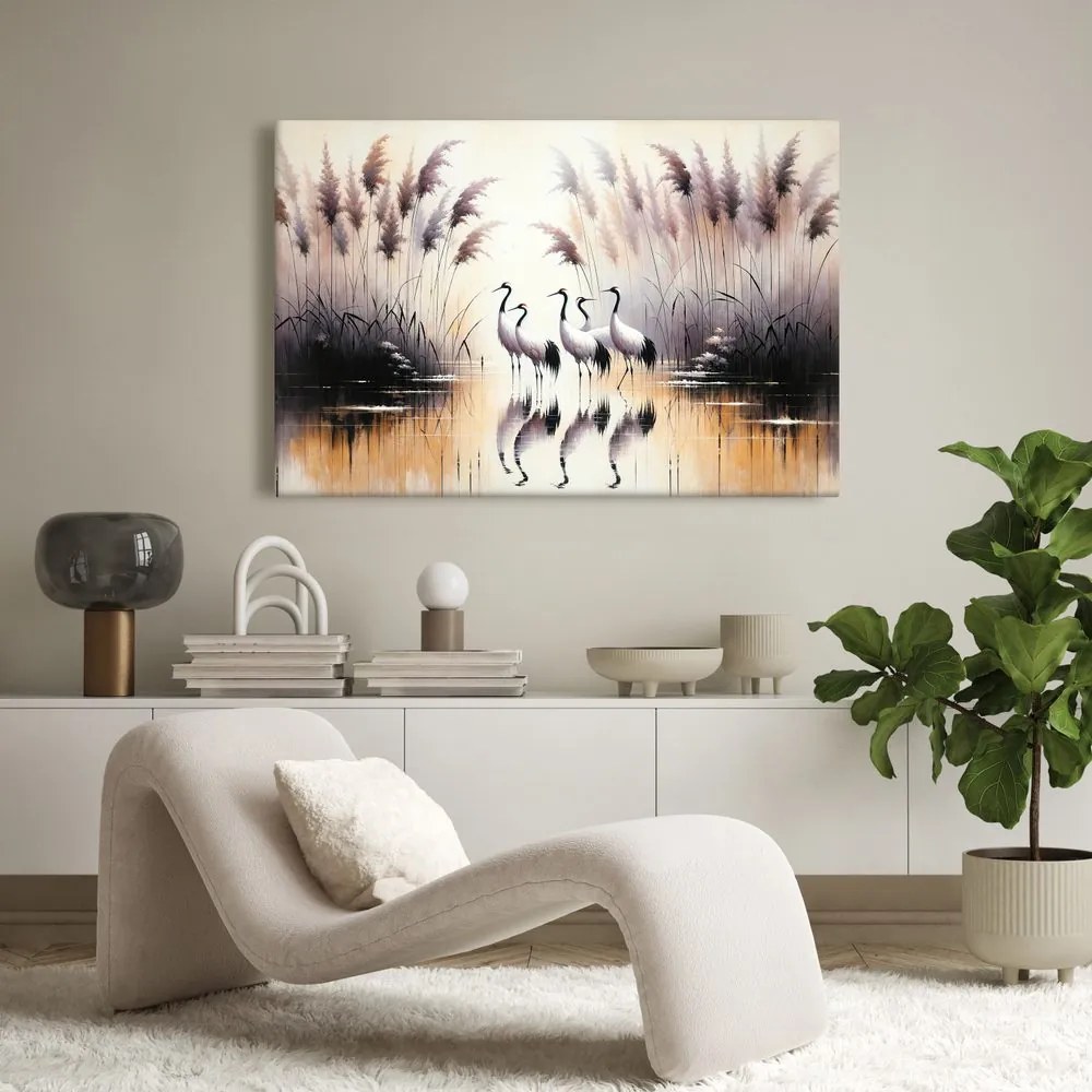 Quadro su tela – Gru presso le canne