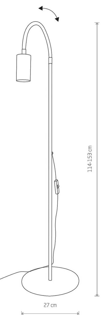 Nowodvorski Lighting Eye Flex, piantana con braccio flessibile, nero