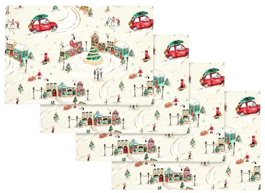 Tovagliette in set in cotone 4 pz 30x46 cm Christmas Town – Catherine Lansfield