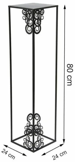 Portafiori 80x24 cm nero