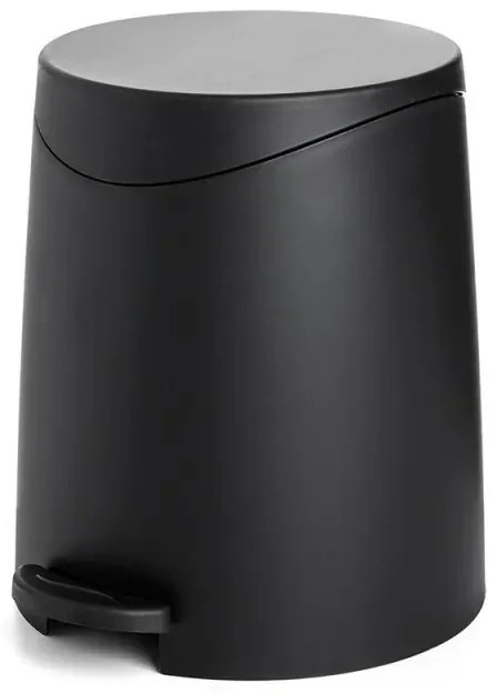 Pattumiera da bagno con pedale 3lt nera opaca in plastica