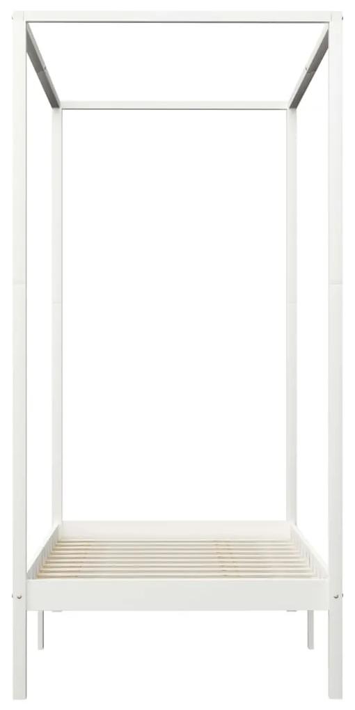 Giroletto a Baldacchino Bianco Legno Massello di Pino 90x200 cm
