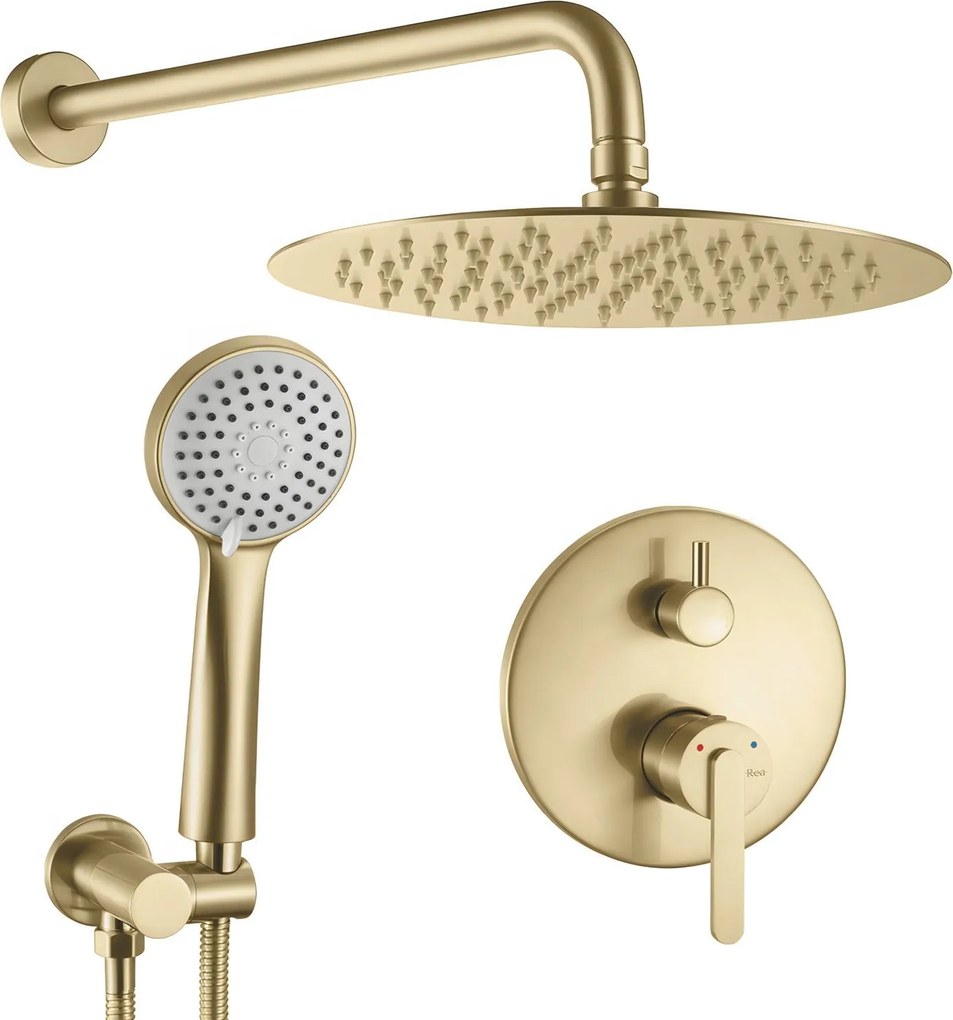 Set doccia da incasso Rea Ontario Brush Gold + BOX