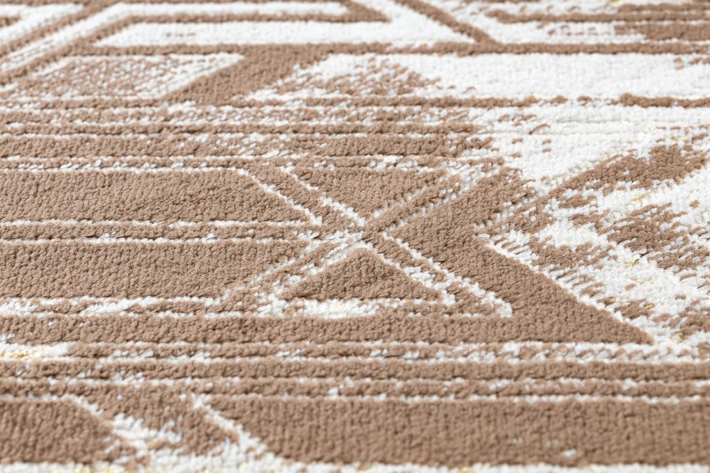Tappeto MEFE moderno B402 Vintage - Structural due livelli di pile beige scuro