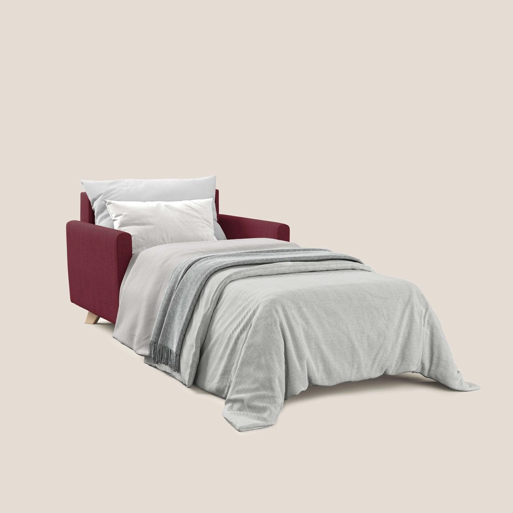 Edgar poltrona letto in tessuto felis impermeabile T03 rosso