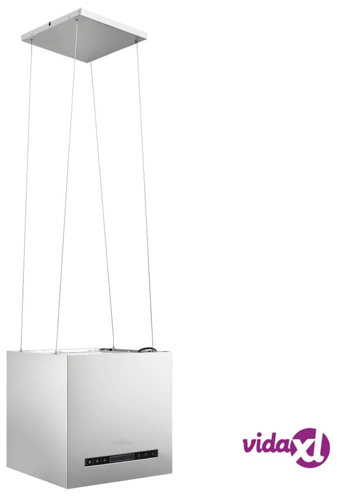 vidaXL Cappa da Cucina ad Isola Sospesa LCD con Sensore 37 cm Acciaio