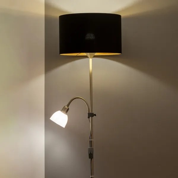 Brilagi - Lampada da terra CERIA 1xE27/100W/230V + 1xE14/25W cromo opaco/nero