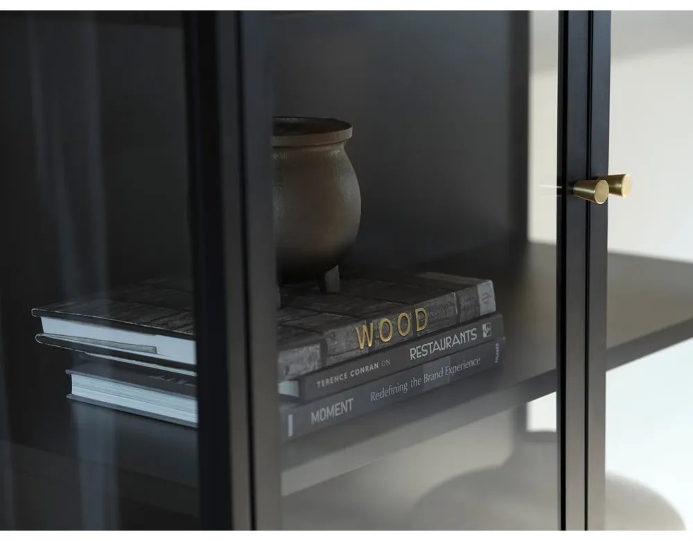 Vetrina nera in metallo 88x132 cm Carmel - Unique Furniture