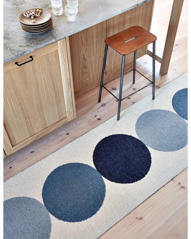 Passatoia da interno/esterno blu/color crema 70x280 cm Otto Sky – Pappelina