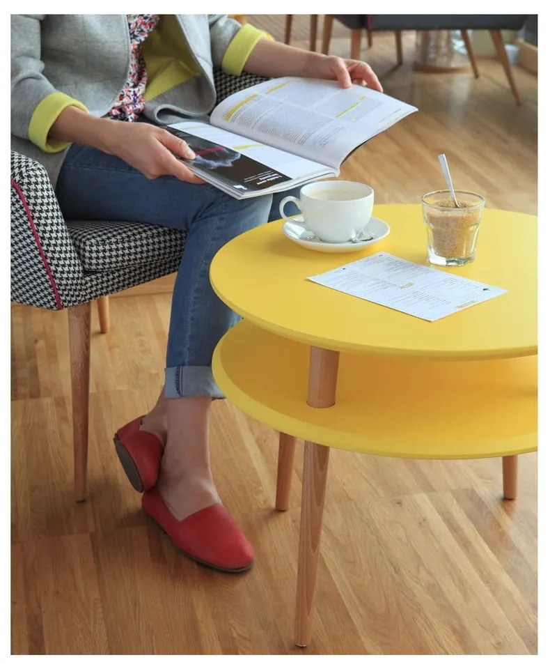 Tavolino grigio chiaro UFO, ⌀ 57 cm - Ragaba