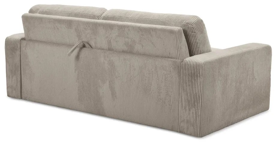 Divano marrone chiaro allungabile con rivestimento in velluto a coste 195 cm Nona – Makamii