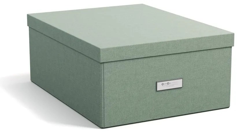 Scatola con coperchio color foglia di tè in cartone 34,5x45x18,5 cm Katrin Canvas Paper Laminate – Bigso