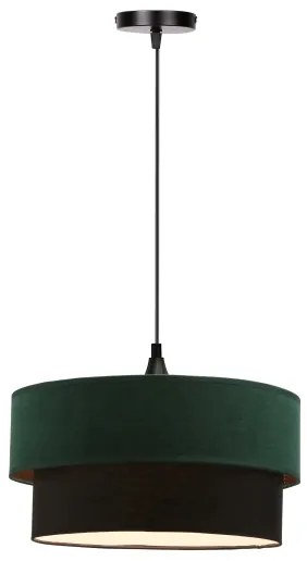 Lampadario a sospensione con filo SOLANTO 1xE27/60W/230V verde/nero