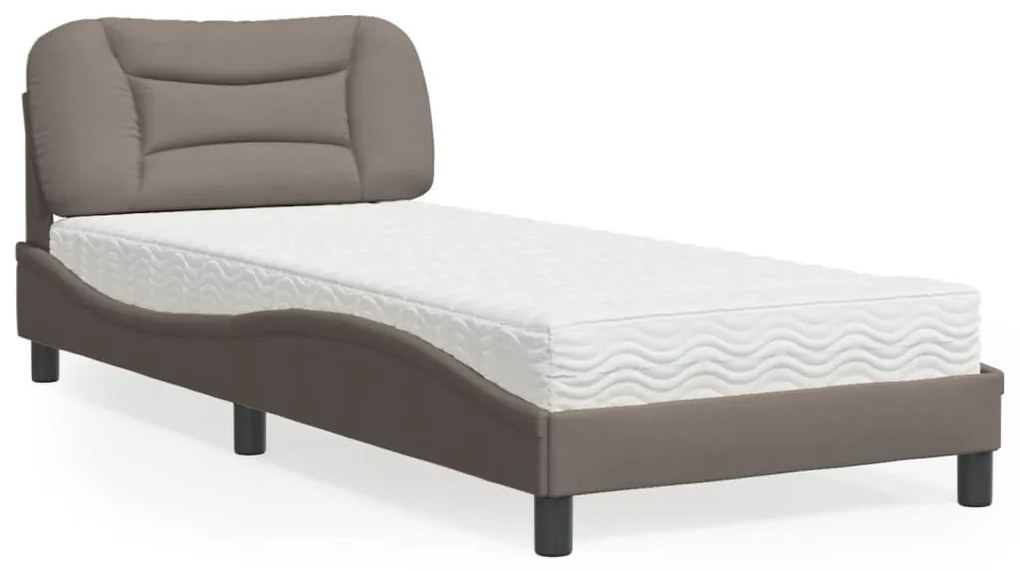 Letto con materasso tortora 90x190 cm in tessuto