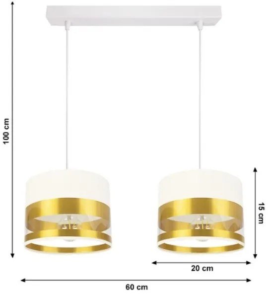 Lampadario su filo MILO 2xE27/60W/230V dorato