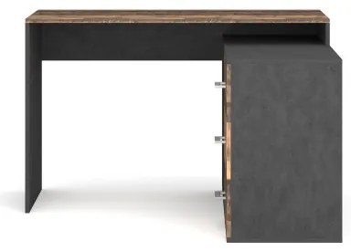 Scrivania con cassetti e angolo reversibile destra/sinistra JULES marrone/nero