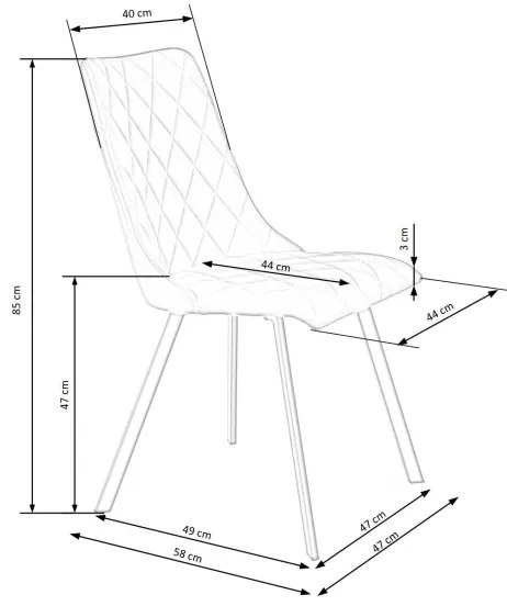 Sedia da pranzo RESTIVO, 1 pezzo, verde scuro