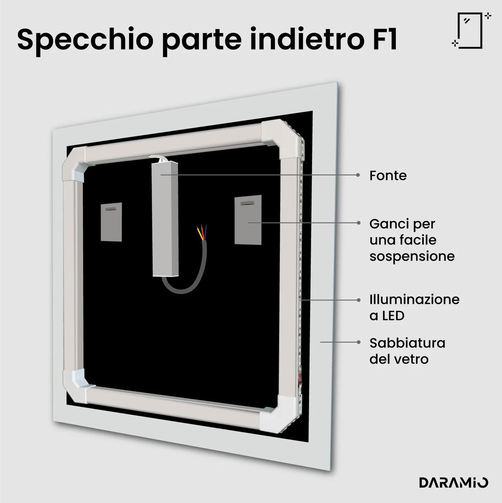 Specchio con luce LED F1