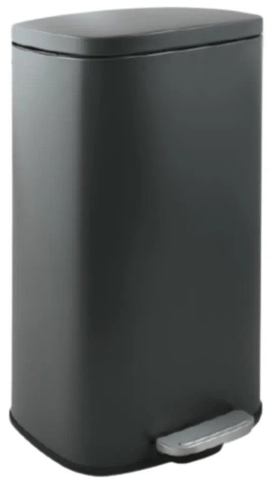 Cestino per la spazzatura grigio scuro in acciaio con pedale 50 l Akira – Spirella
