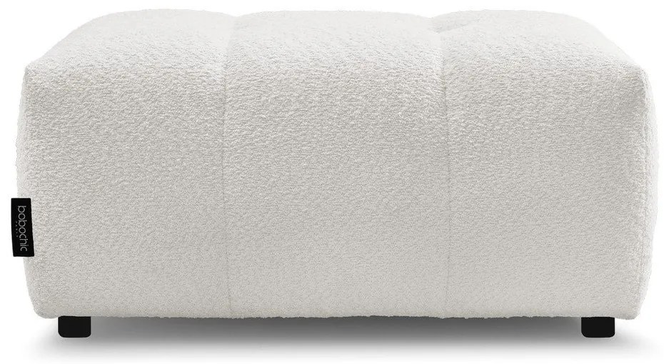 Poggiapiedi bianco con rivestimento in bouclé Roxelane – Bobochic Paris