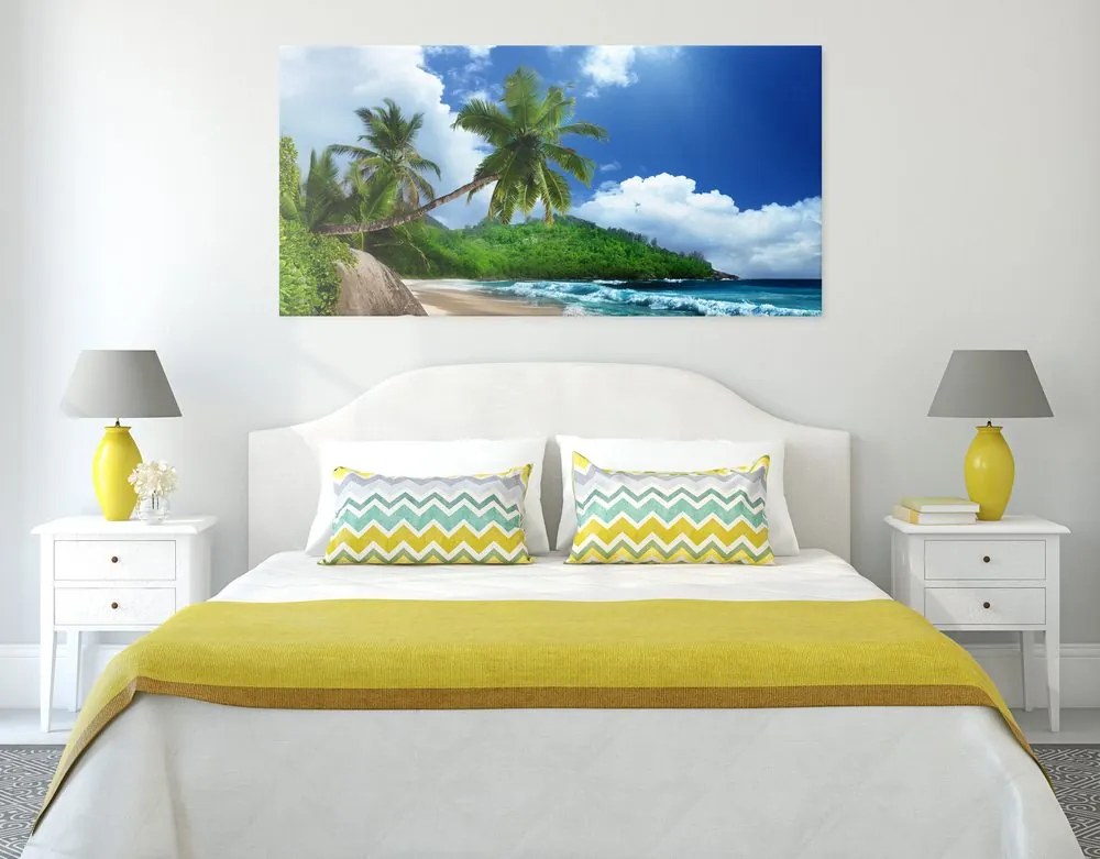 Stampa su tela – Spiaggia stupenda sull'isola delle Seychelles