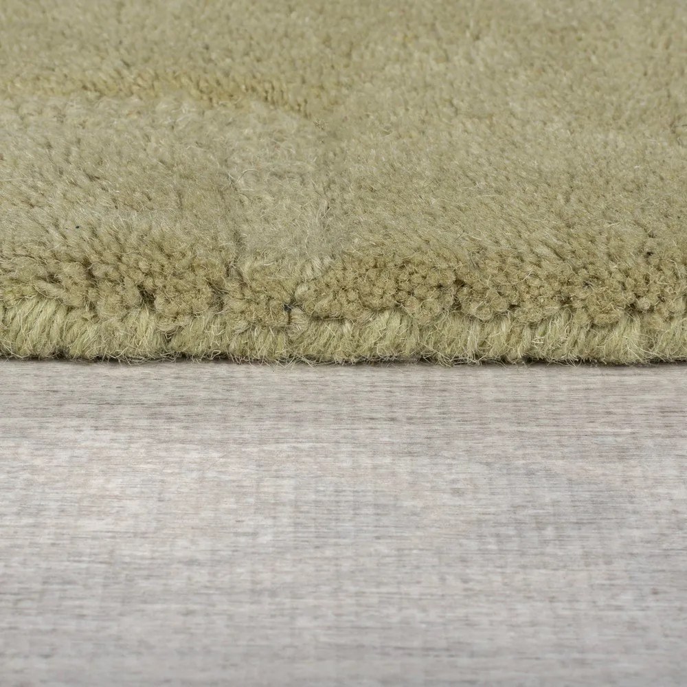 Tappeto rotondo in lana color kaki tessuto a mano ø 160 cm Mesmerise Sage - Flair Rugs