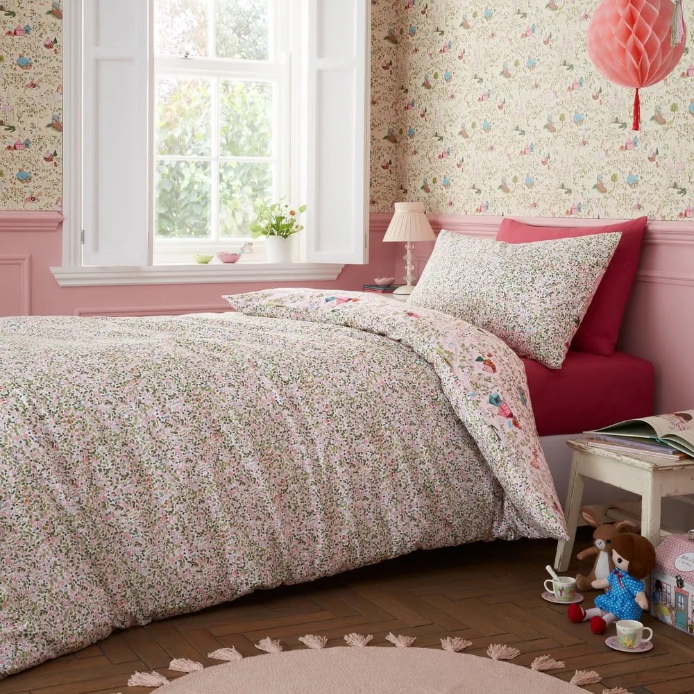 Set copripiumino e federa da bambini rosa in cotone per letto matrimoniale 200x200 cm Fairytale – Belle &amp; Boo