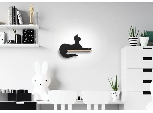 Applique LED per bambini con mensola BLACK CAT LED/5W/230V