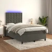 Letto a Molle con Materasso e LED Grigio Scuro 120x200 cm cod mxl 65392