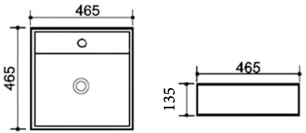 LINPHA LA40 Lavabo Dappoggio Cm 465 X 465 Bianco