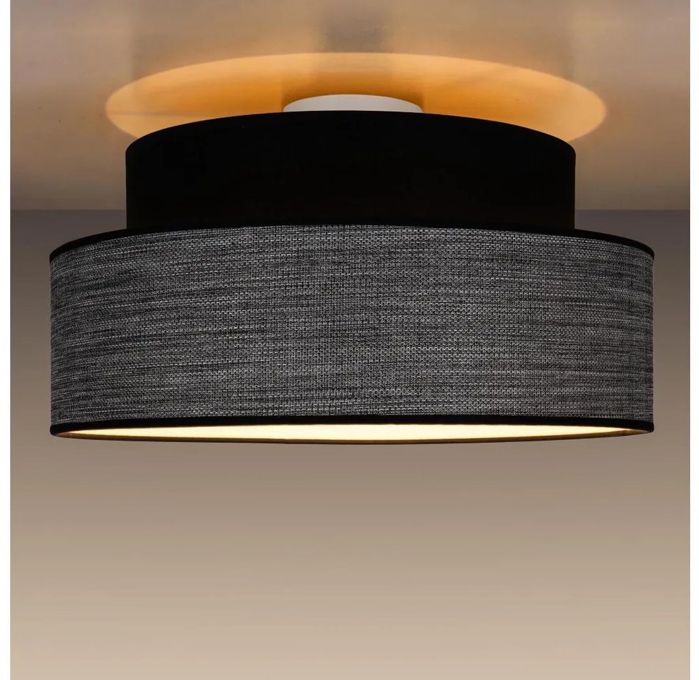 Plafoniera GRACE 1xE27/60W/230V diametro 40 cm nero/grigio