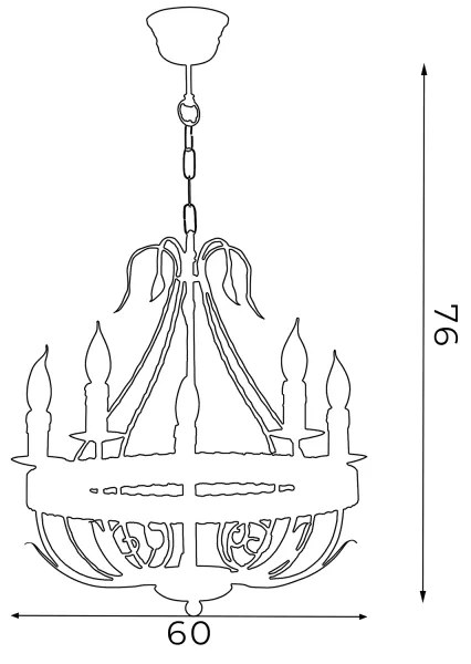 Lampadario a sospensione con catena LOARA 5xE14/60W/230V