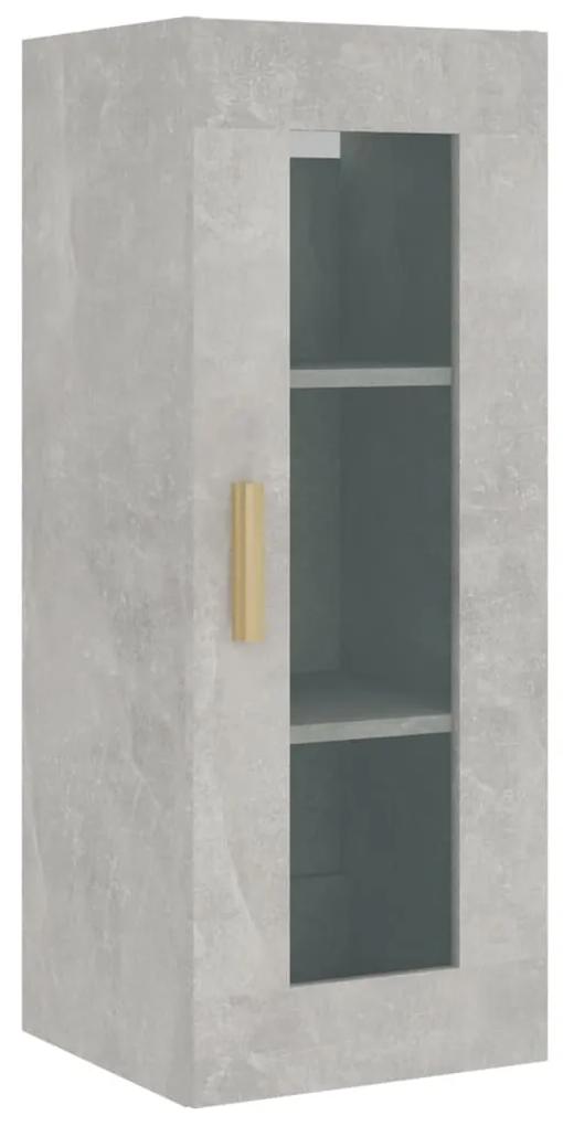 Armadietto pensile a parete grigio cemento 34,5x34x90 cm