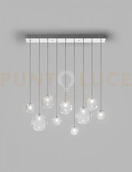 Puppet sospensione l9 cristallo trasparente cromo lucido 9 luci att...