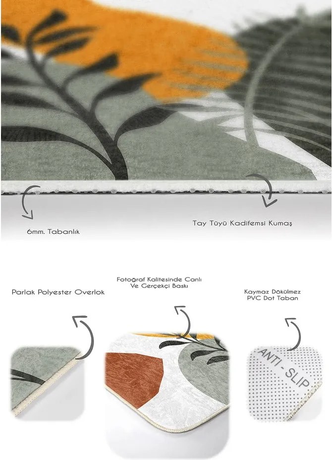 Set di tappetini per il bagno in velluto verdi 2 pz 60x100 cm Illustrated Autumn – Mila Home