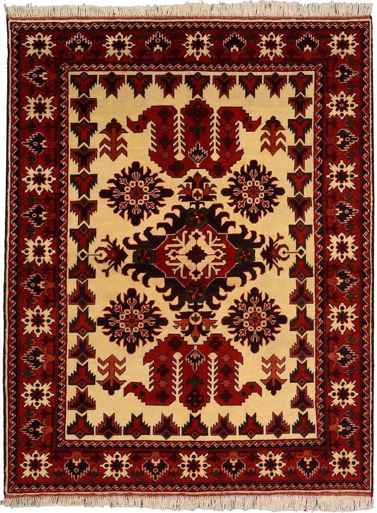 Afghan Tappeto 200x150 Beige (Afghanistan) Annodato A Mano