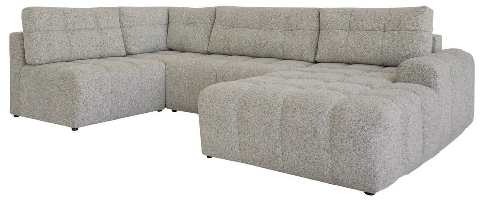 Divano angolare componibile marrone chiaro allungabile/con contenitore (con penisola a sinistra) Lulu – Miuform