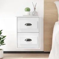 Comodini a Parete 2 pz Bianco Lucido 41,5x36x53 cmcod mxl 73237