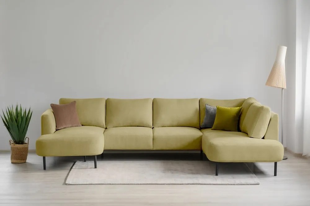 Divano angolare color senape (con penisola a destra/a forma di "U") Hero – Scandic